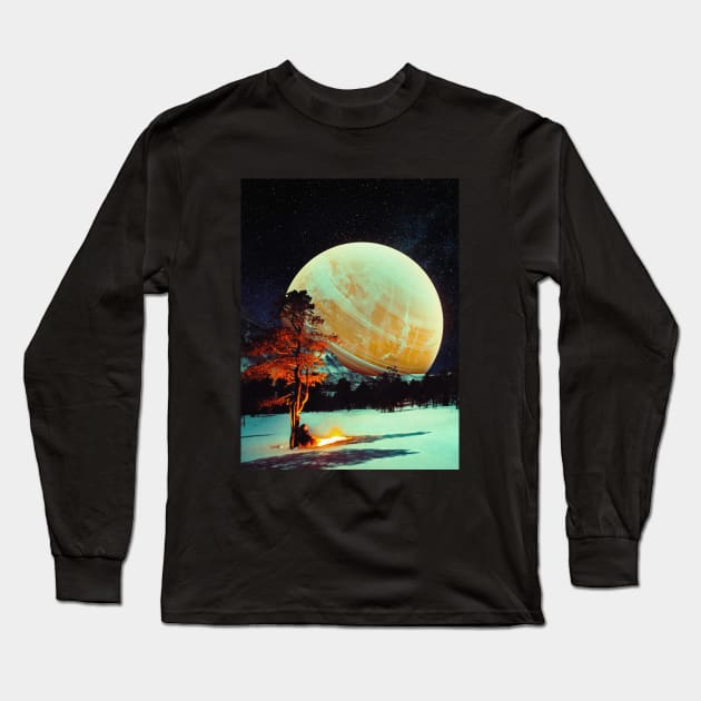 Keeping Watch - Space Collage, Retro Futurism, Sci-Fi Long Sleeve T-Shirt by jessgaspar